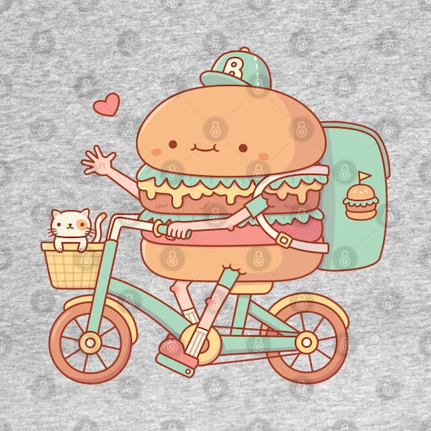 Fast Food Burger Bicycle Delivery Funny by rustydoodle